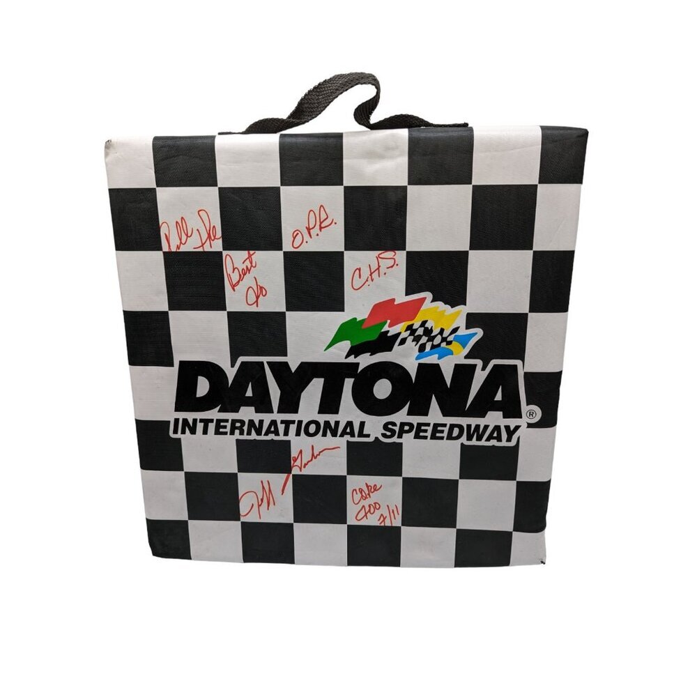 Vintage Daytona International Speedway Grandstand Seat Cushion NASCAR Signed